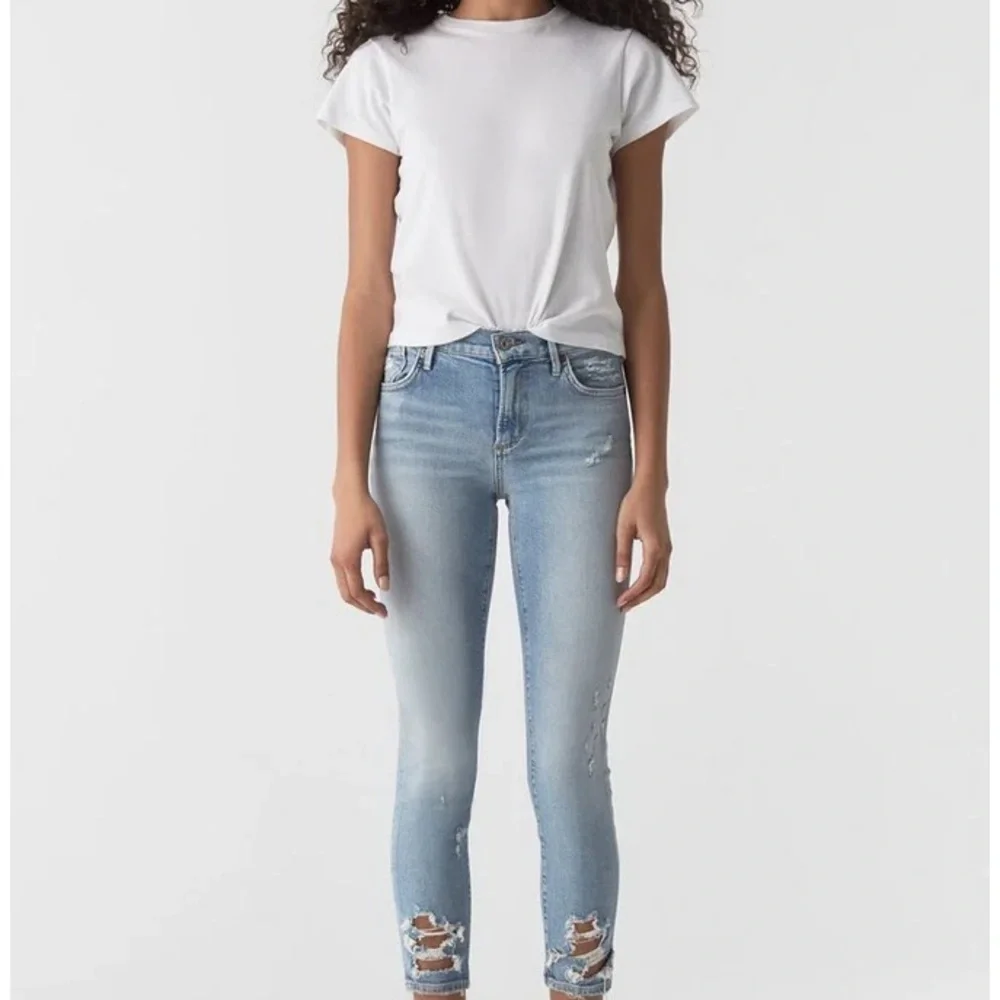 FRAME Le Original Cropped distressed high-rise straight leg jeans size: 27 - Picture 2 of 12